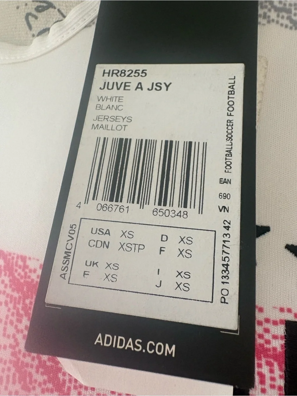 ADIDAS UNISEX JUVE A JSY SOCCER JERSEY NWT — XS